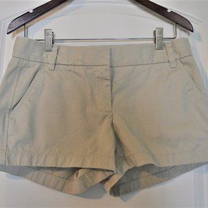 J. Crew 100% Cotton Khaki Chino Shorts, Size 6